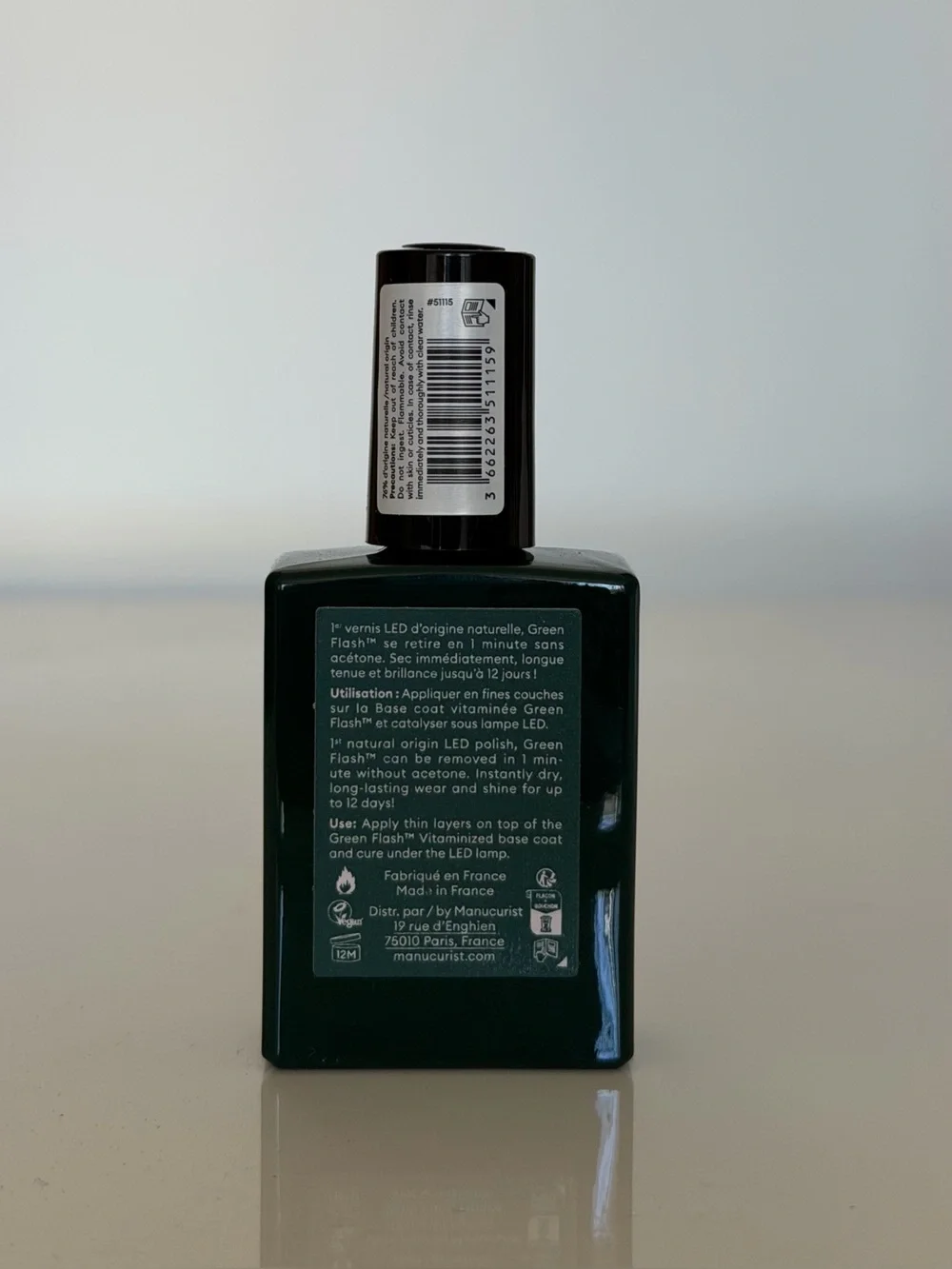 Manucurist green flash LED Nail Polish - Grenat